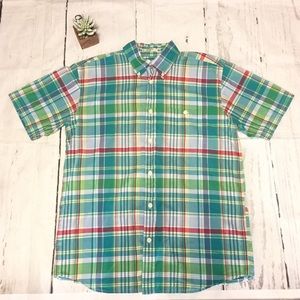 Mens Orvis Button Down Plaid casual shirt size M